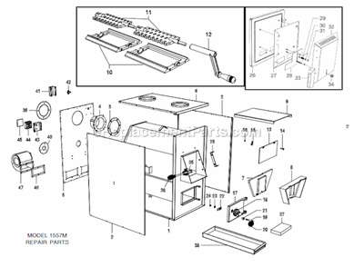 Page A Diagram and Parts List for  US Stove Company Furnace